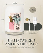 110ML Essential Oil Diffuser with Handmade Ceramic Cover, Aromatherapy Diffuser for Large Room, Quiet Ultrasonic Aroma Diffuser