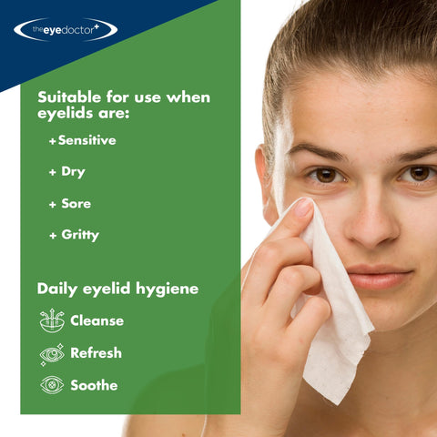 The Eye Doctor Tea Tree Oil Eyelid Wipes - 40 x Single Use Eye Cleaning Wipes for Daily Lid Care - Individual Preservative Free 