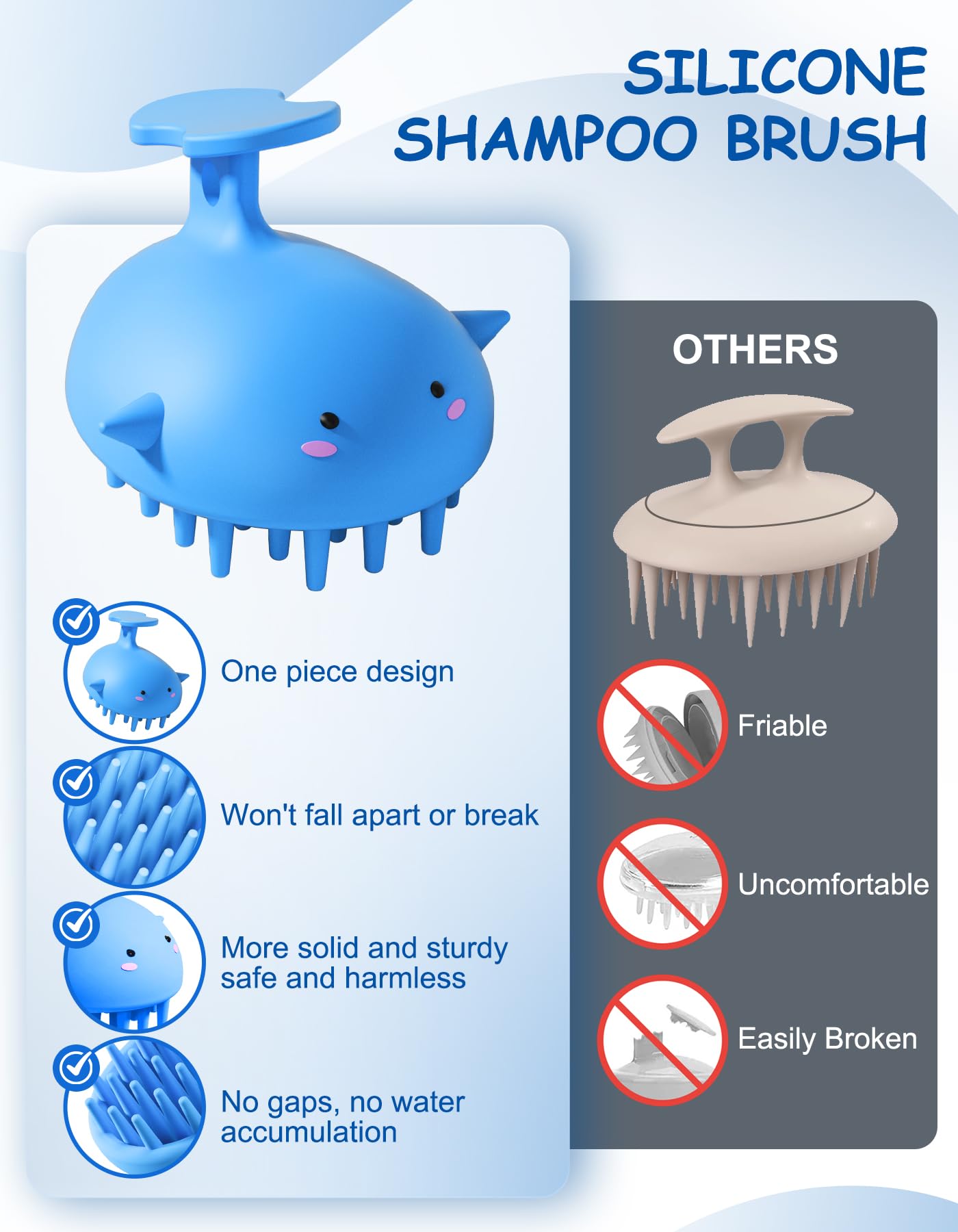 Scalp Massager Hair Growth Shampoo Brush, Silicone Scalp Scrubber Shower Scalp Brush for Hair, Head Massager Scalp Exfoliator fo