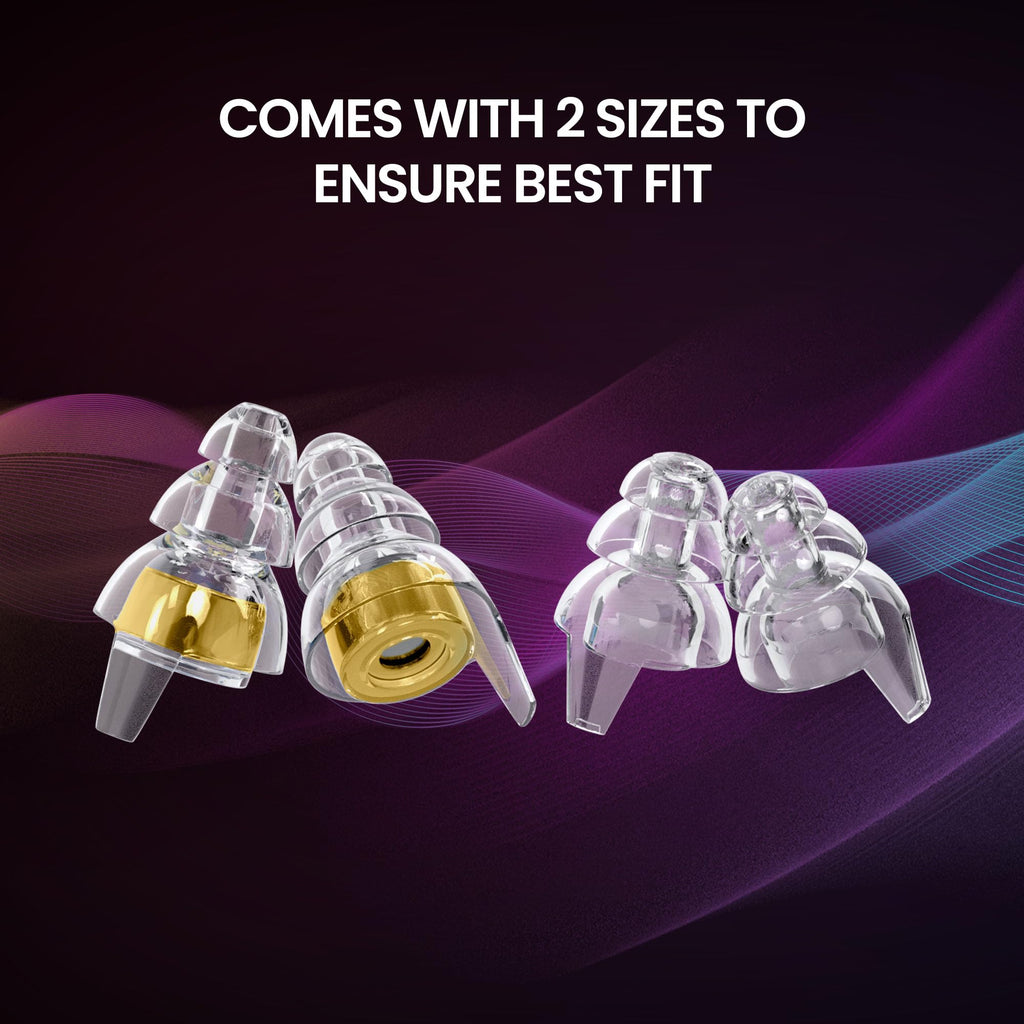 Eargasm High Fidelity Earplugs with Gold Filters - Reusable Noise Reduction Hearing Protection Ear-Plugs with Carrying Case for