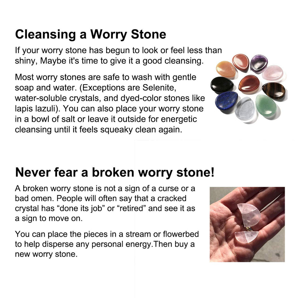 CrystalTears Clear Quartz Crystal Worry Stone Thumble Polished Healing Crystals Pocket Palm Stone Thumb Worry Stones for Anxiety