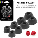 Eartune Fidelity U Ellipse-Shape Silicone Tips - Made to Shape of Natural Human Ear Canal for Comfort and Seal - HiFi IEM Access