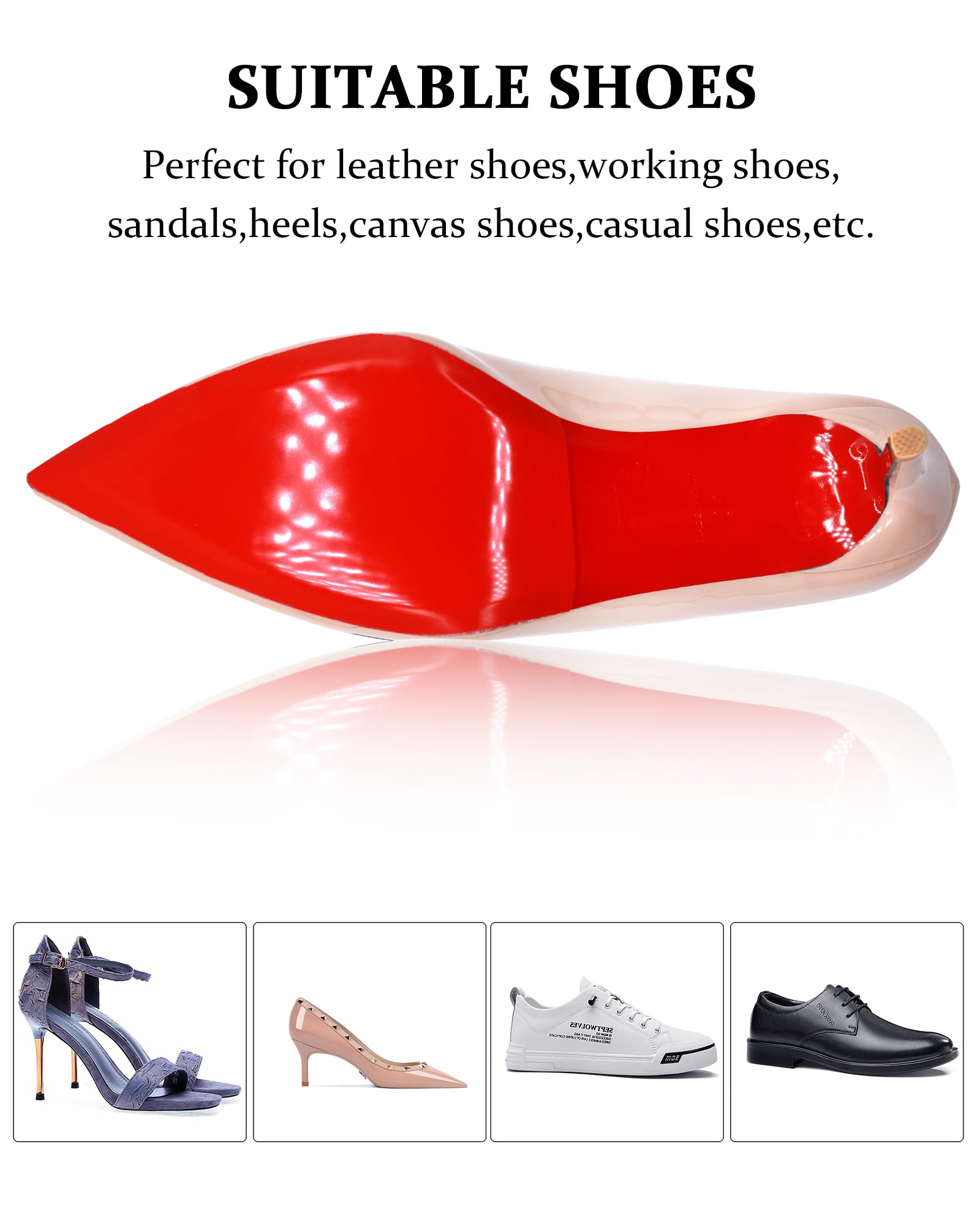 BHXANZOU Red Bottom Shoe Protector Compatible with Christian Louboutin Shoes,Self-Adhesive Sole Guard to Protect & Restore Shoe