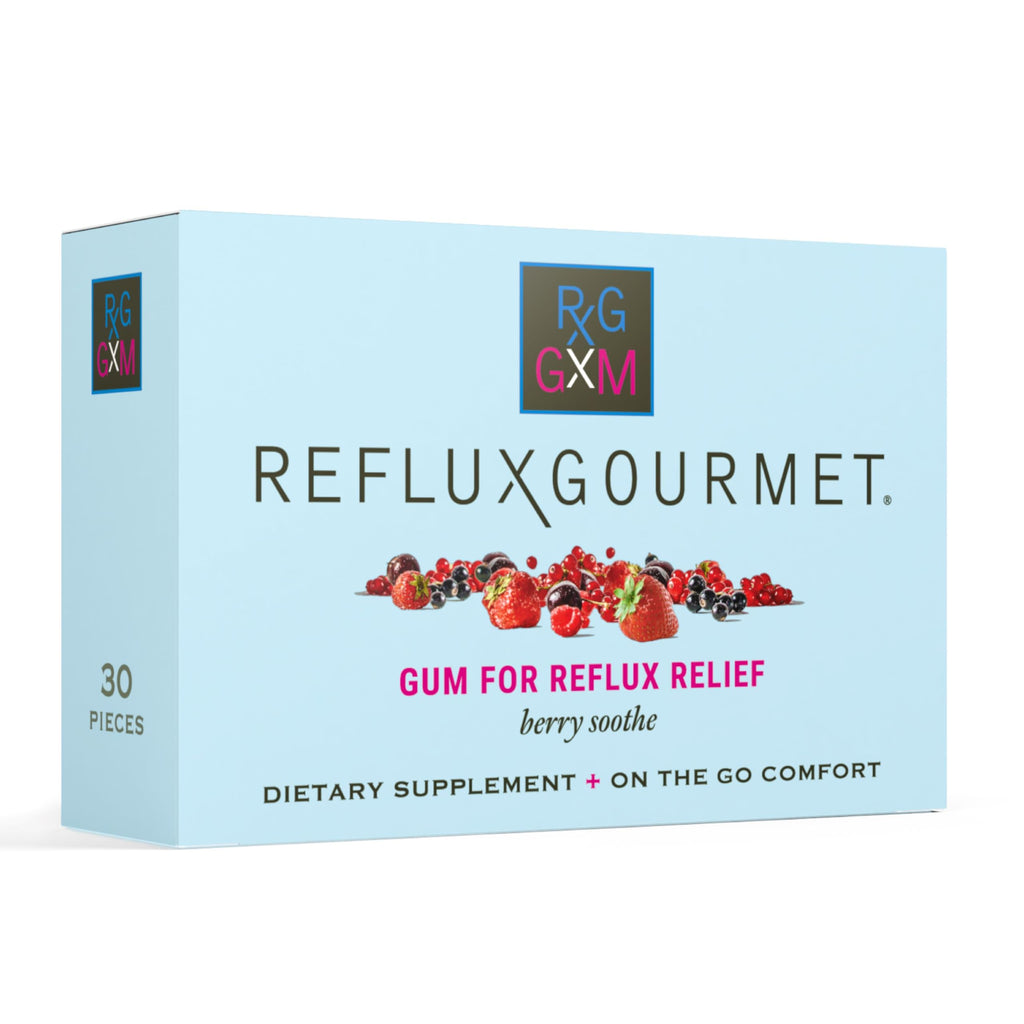 Reflux Gourmet Berry Soothe Gum Alginate Therapy Sodium Bicarbonate Gum for Acid Reflux, Oral, Cognitive, and Digestive Support,