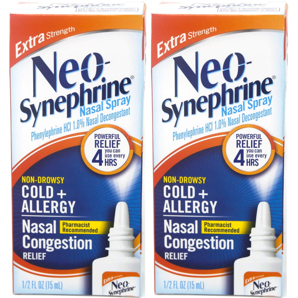 Neo-Synephrine Nasal Spray , Extra Strength Formula, 0.50 Ounces (Value Pack of 2)