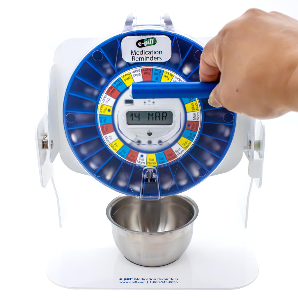 e-Pill MedTime Station Pro - Advanced Locked Automatic Pill Dispenser - Clear Lid