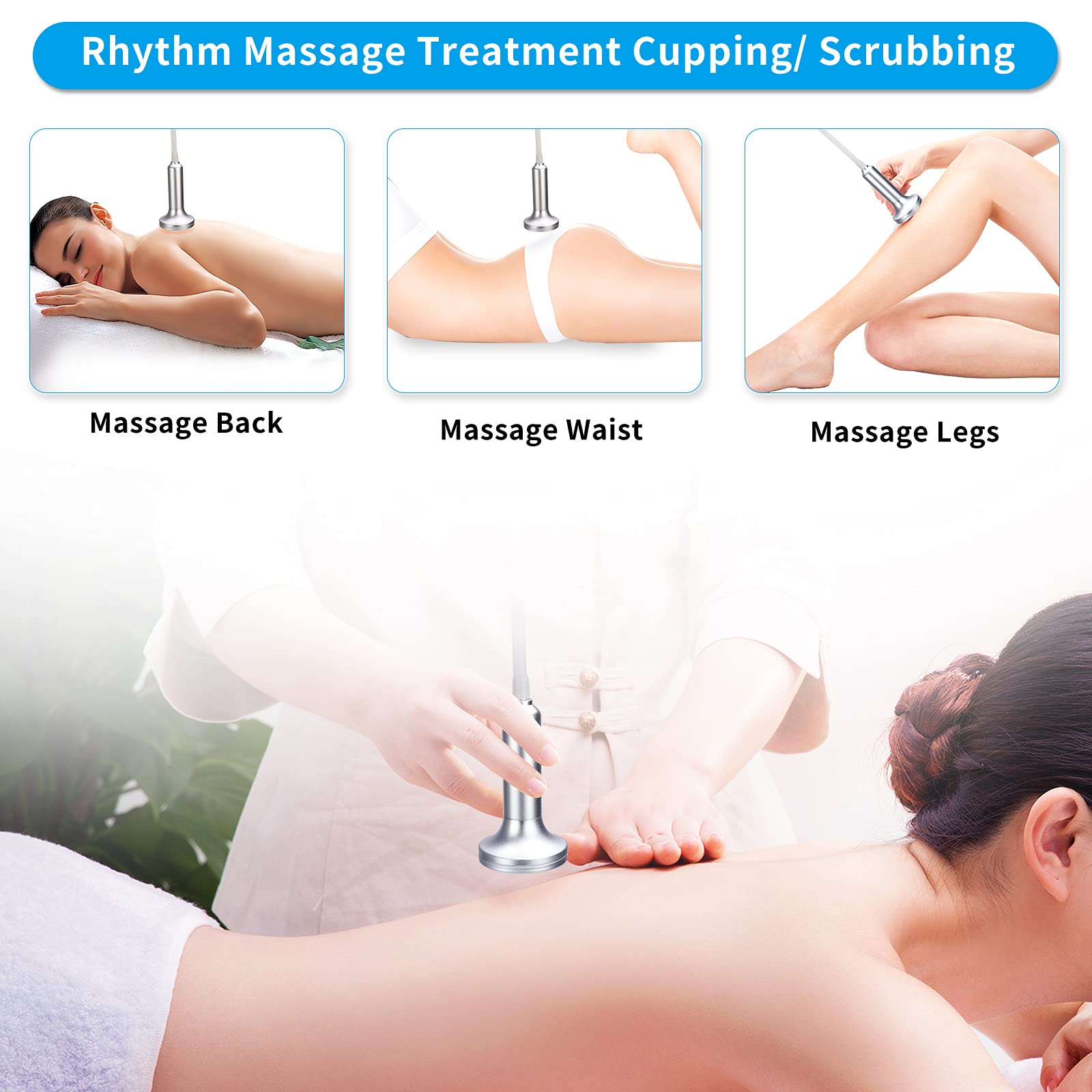 Titoe Vacuum Therapy Machine Multifunctional 0-75cmHg Cupping Cups Machine 6 Mode Adjustable Suction Vacuum Machine with 30 Cups