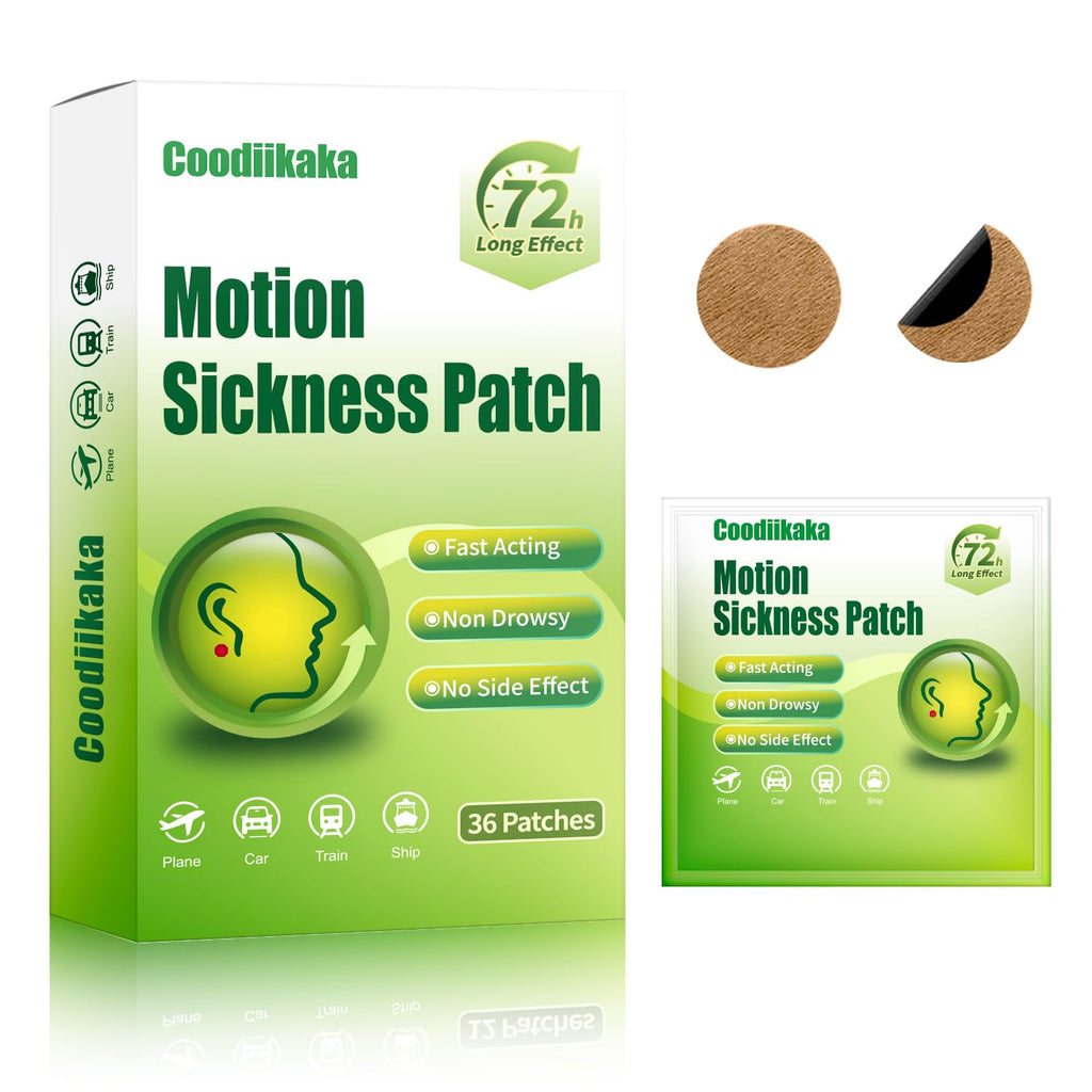Motion Sickness Patches Non-Drowsy Formula Prevents Car, Airsick, Altitude Sickness, Sea, Cruise essentials & Motion Rides Trave