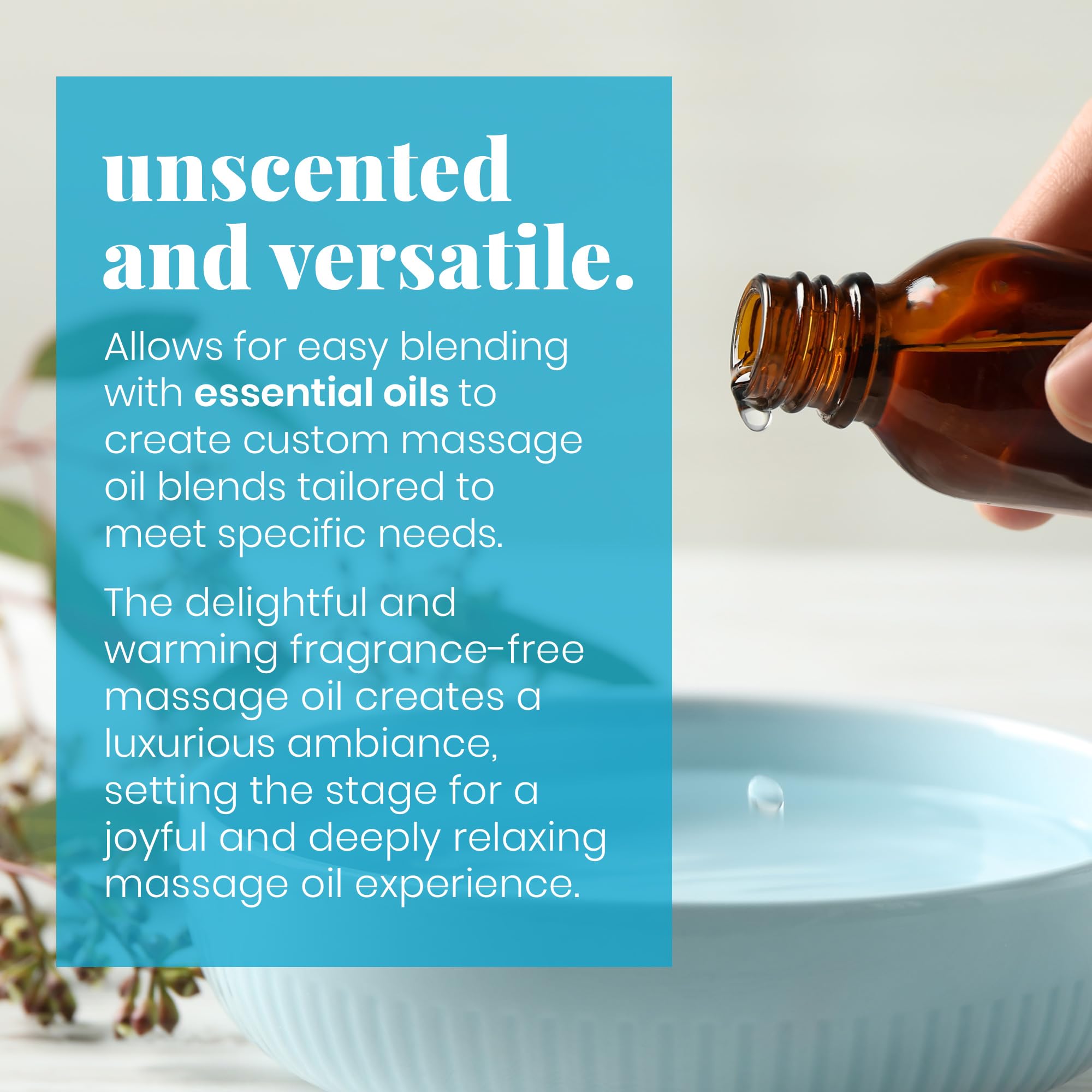 Skinsations - Unscented Massage Oil for Massage Therapy - 16oz | Fragrance-Free Body Oil for Sensitive Skin & Aromatherapy | Swe