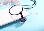 XIANNVXI Amethyst Healing Crystal Stone Necklace Pyramid Gemstone Pendant Necklaces Adjustable Rope Natural Reiki Quartz Jewelry