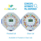 EziMedPil Automatic Pill Dispenser with Alarm, Sound & Light, up to 6 Alarms/Day, Easy-Read Display, 6 Dosage Templates, Locked