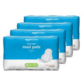 Amazon Basics Thick Maxi Pads with Flexi-Wings for Periods, Long Length, Super Absorbency, Unscented, Size 2, 128 Count, 4 Packs