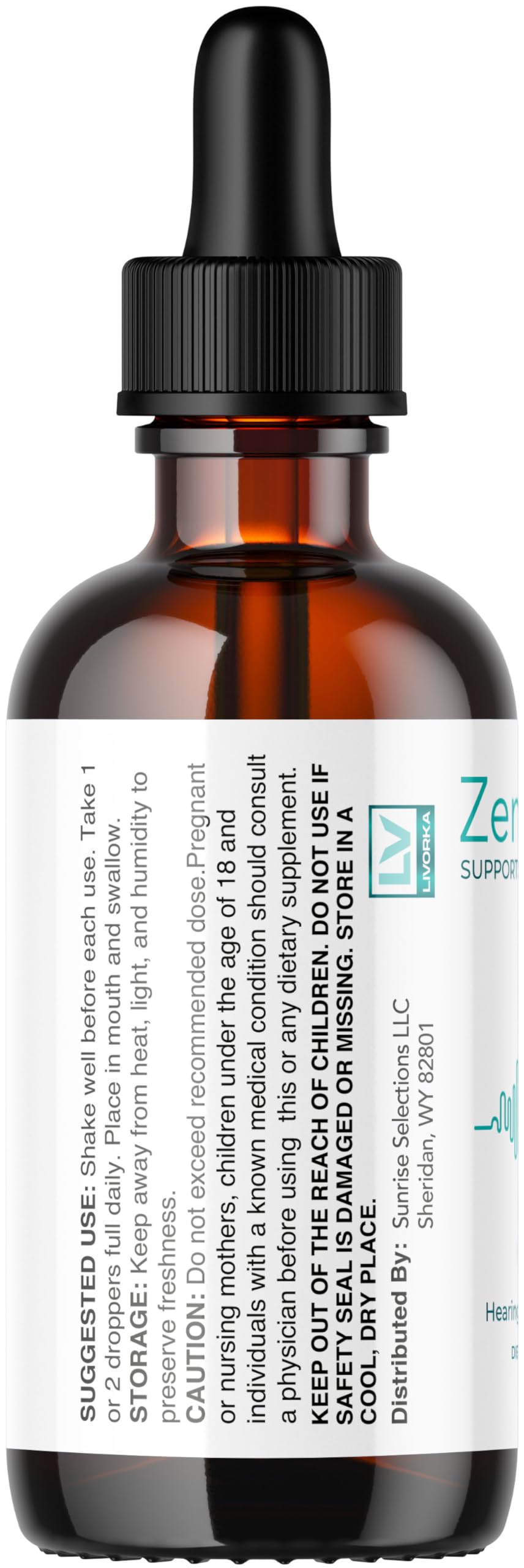 LIVORKA ZenCortex Drops, Liquid Supplement for Ear Health, Supports Healthy Hearing - 3 Bottles (90 Day Supply) - Pack of 3