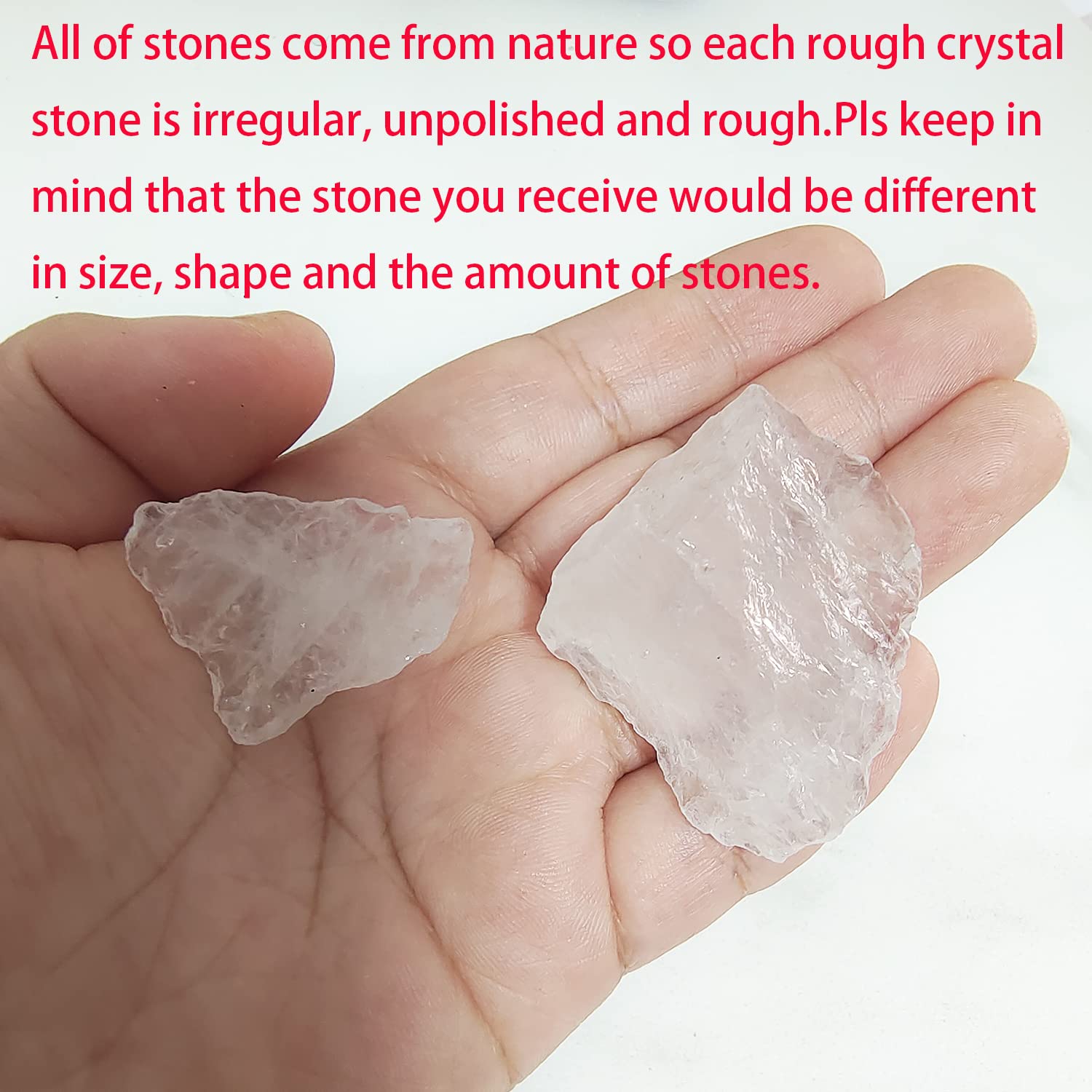 HaoChong 250g White Quartz Rough Stones Bulk Natural Raw Quartz Crystal Fountain Rocks for Cabbing,Tumbling,Polishing,Wrapping,