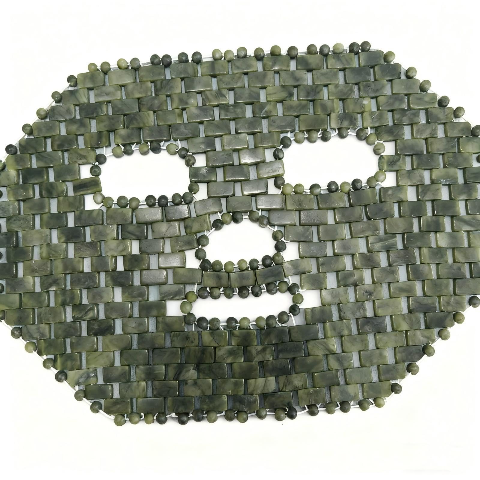 Natural Jade Sleep Mask Facial Eye Cooling Stone Massage Tools for Puffy Eyes Dark Circles (Green)