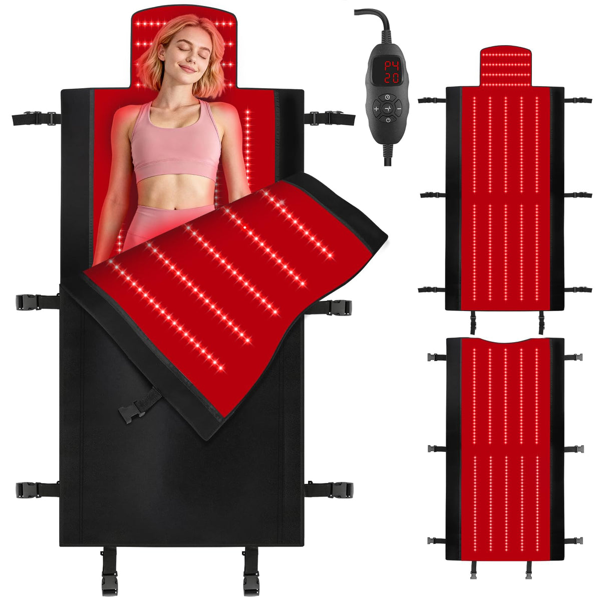 fyovuv Full Body Red Light Therapy Mat, Large Size Red Light Therapy for Body 660 & 850nm Dual Wavelength Red Light Blanket, Bir