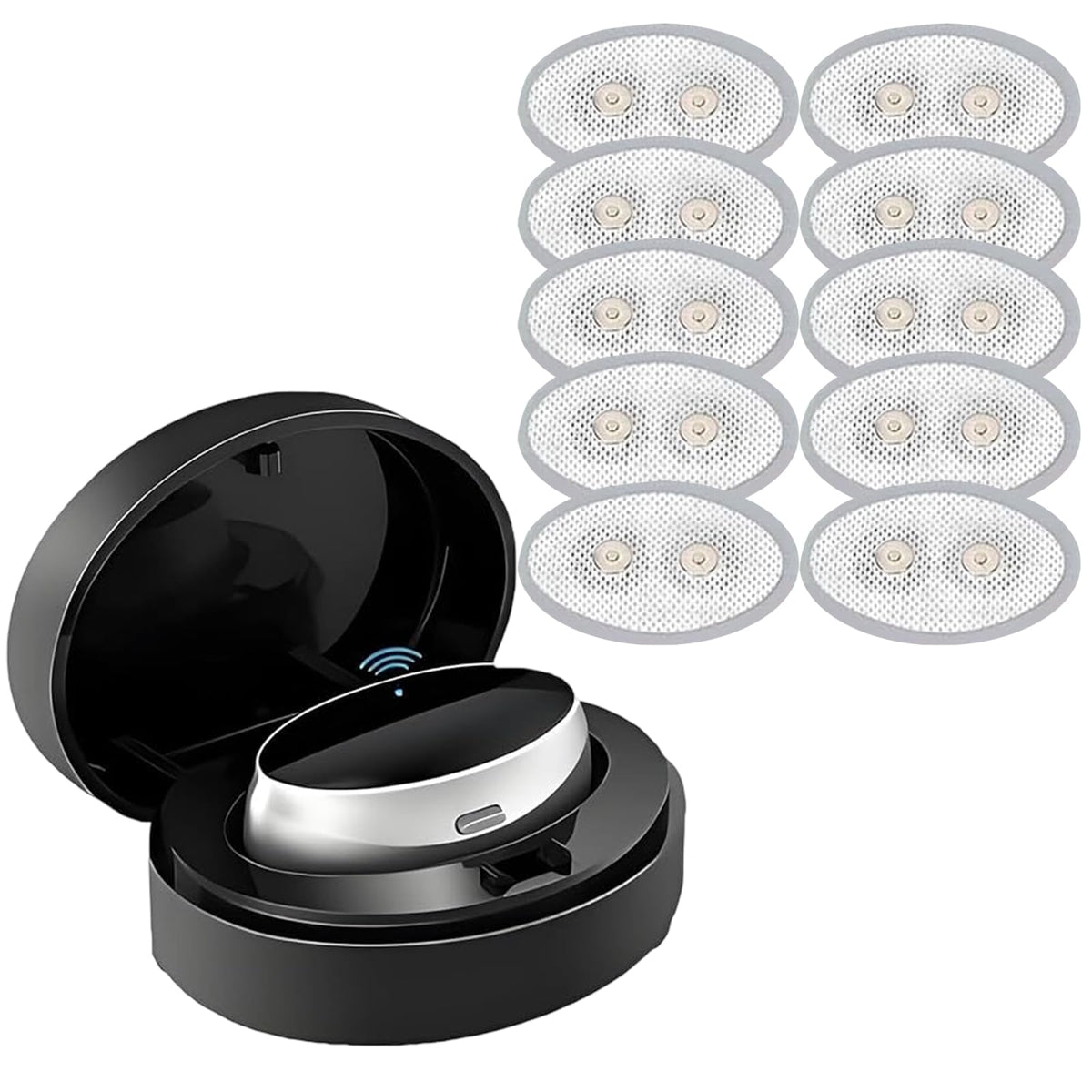 Deep Sleep Training Device Intelligent Throat Massager with Replacement Disposable Gel Patches for Improving Sleep Quality, 1 PC