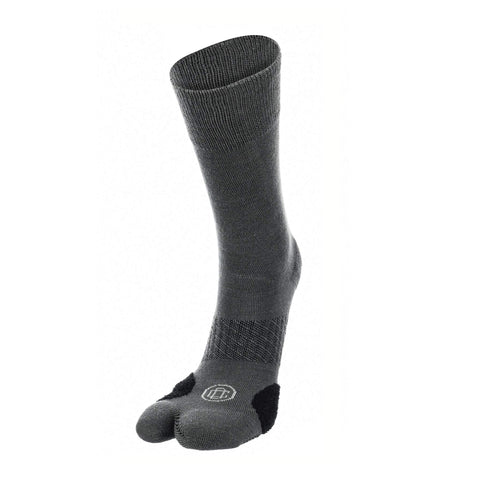 Doctor's Choice Bunion Relief Crew Sock with Split Toe Separator and Soft Cushioning for Hallux Valgus, (Charcoal/Black, Medium)