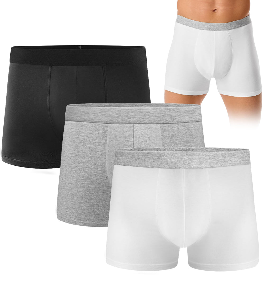 FORVEVO Mens Incontinence Underwear, Black Boxer Brief with Protective Pads, Washable Reusable LeakProof Heavy Absorbency 3 Pac