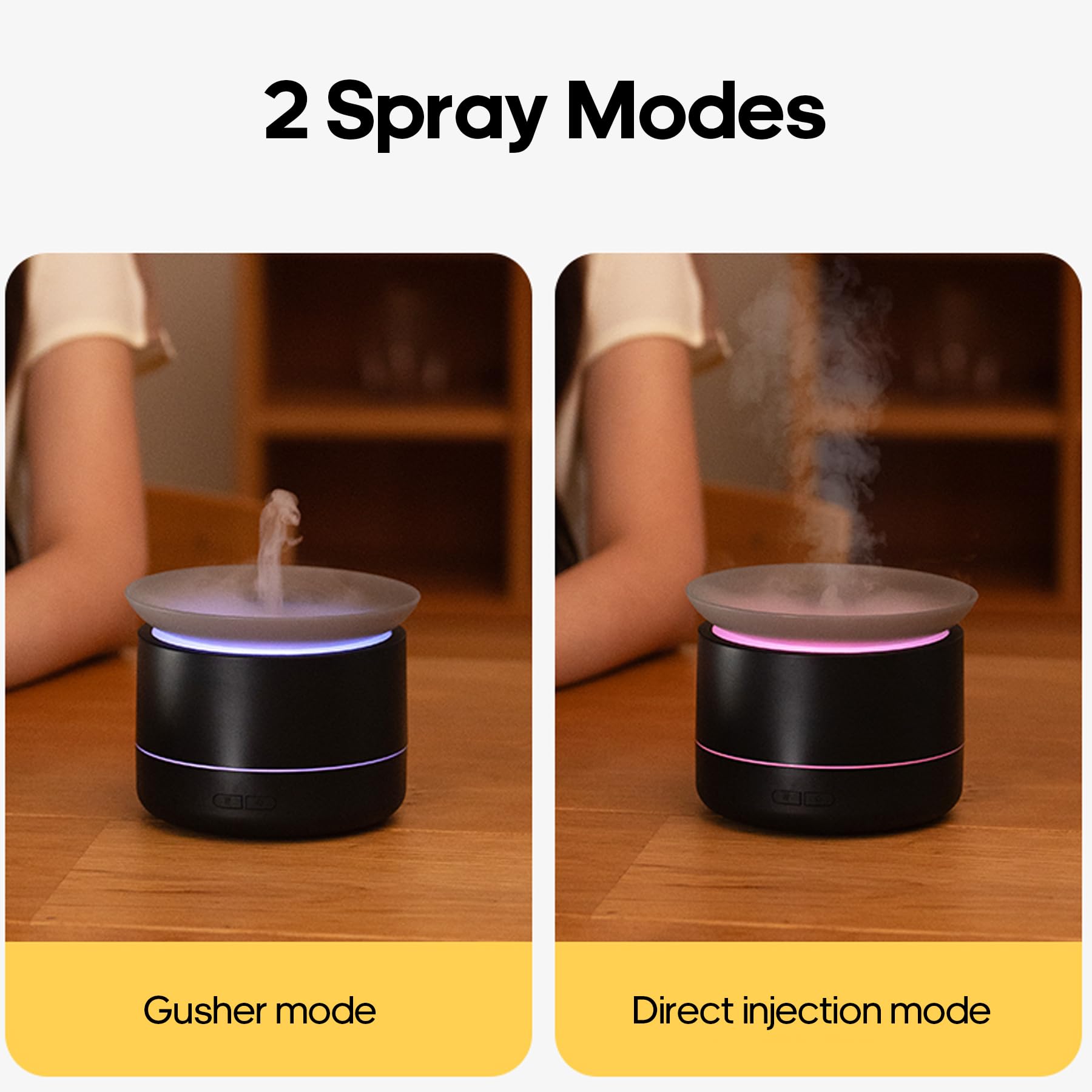 Essential Oil Diffusers, 200ml Aromatherapy Diffuser with Auto Shut-Off Function, Cool Mist Humidifier with 2 Modes, Small Diffu