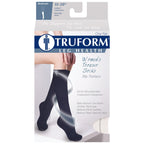 Truform Compression Socks, 15-20 mmHg, Women's Dress Socks, Knee High Over Calf Length, White Rib Knit, Large