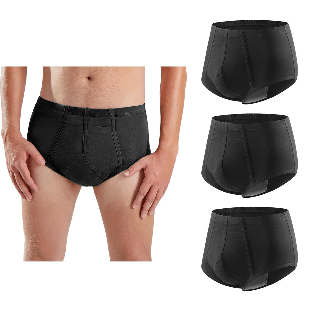 Carer Mens Incontinence Underwear Washable Bladder Control Briefs Urinary Incontinence Brief for Men Cotton Reusable Mens Prote