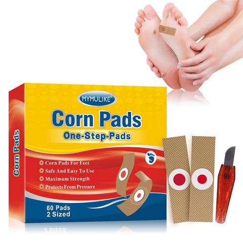 MYMULIKE Corn Removers for Feet 60 Pack, 30 Large Size and 30 Small Size Foot Corn Removers, 2 Size Corn Removers for Toe (60 Co