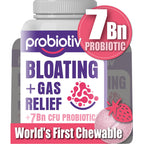 Probiotiv Anti Gas & Bloating Relief for Women and Men 7 Billion CFU - Chewable Probiotics & Lactobacillus Reuteri, Daily Digest