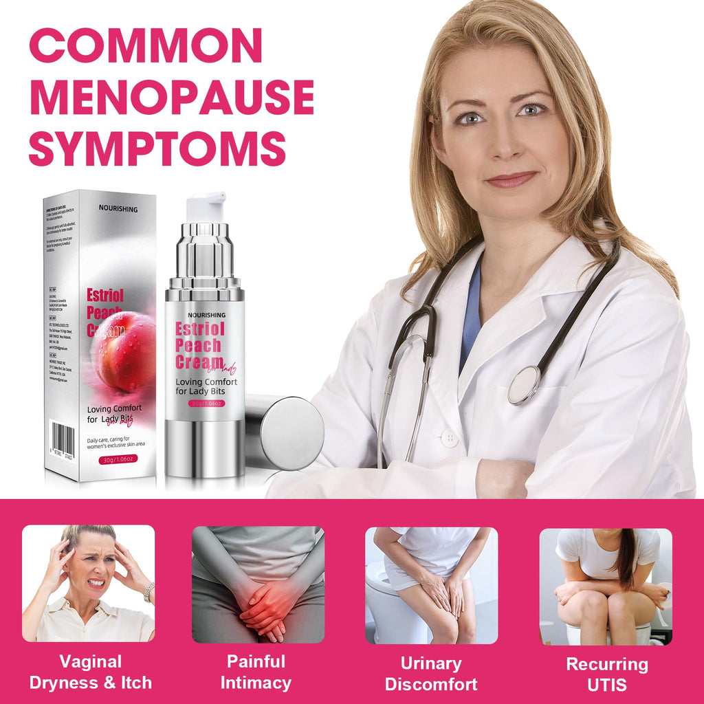 SKSOYT Bioidentical Estriol Cream for Women - Natural Peach Scent Formula - Menopause Relief for Vaginal Dryness & Itch - 30ml B