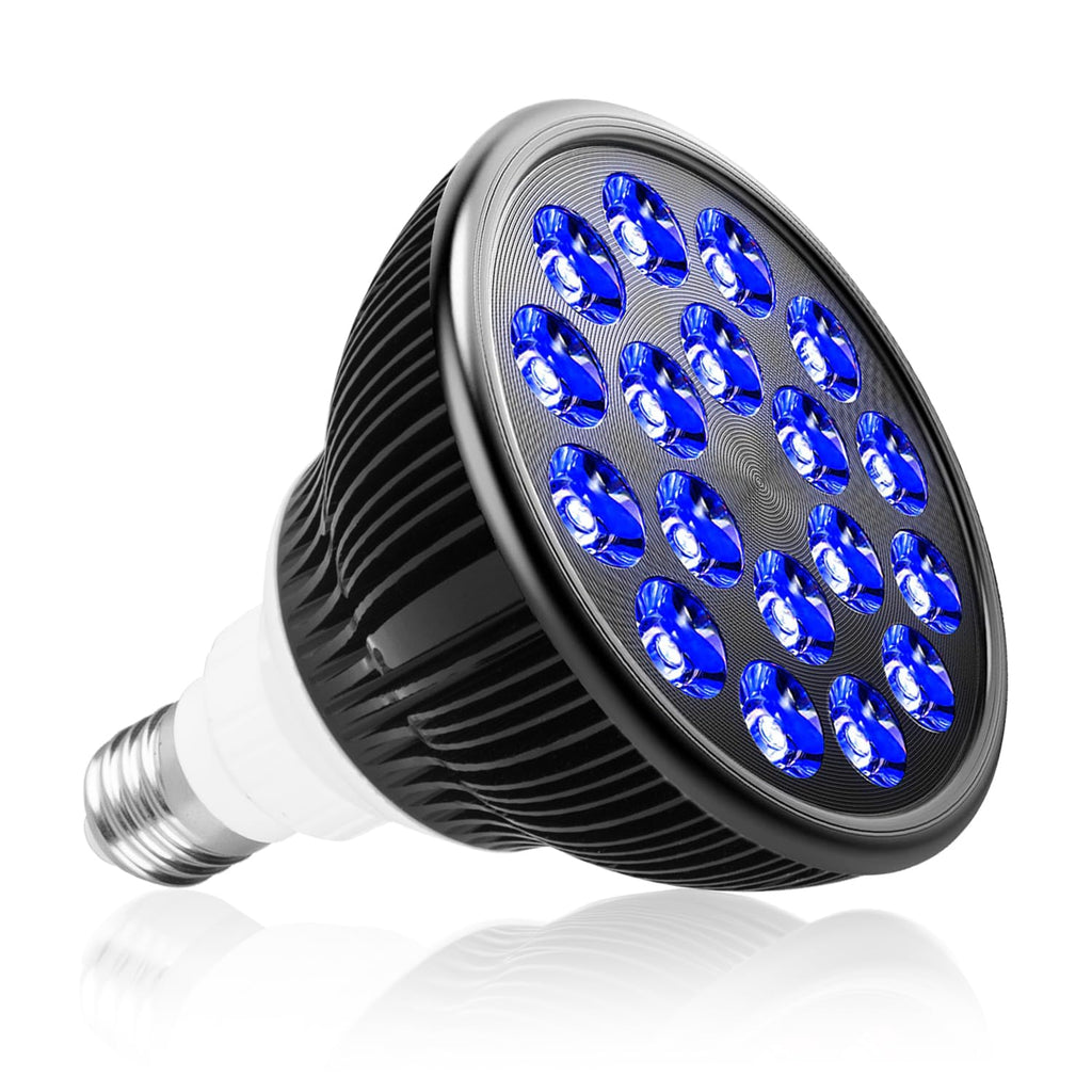 Aumtrly Blue Light Therapy Bulb, 18 LEDs Blue Light Therapy Lamp for Face and Body, High Irradiance, Large Coverage Area (Only B