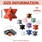 QINJIEJIE Red Japer Merkaba Crystal, 1 Natural Healing 3D Star Dodecahedron Stones, Sacred Meditation Energy Generator Home Deco