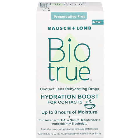 Biotrue Hydration Boost Rehydrating Contact Lens Eye Drops from Bausch + Lomb, Hydrating, Preservative Free, Naturally Inspired,