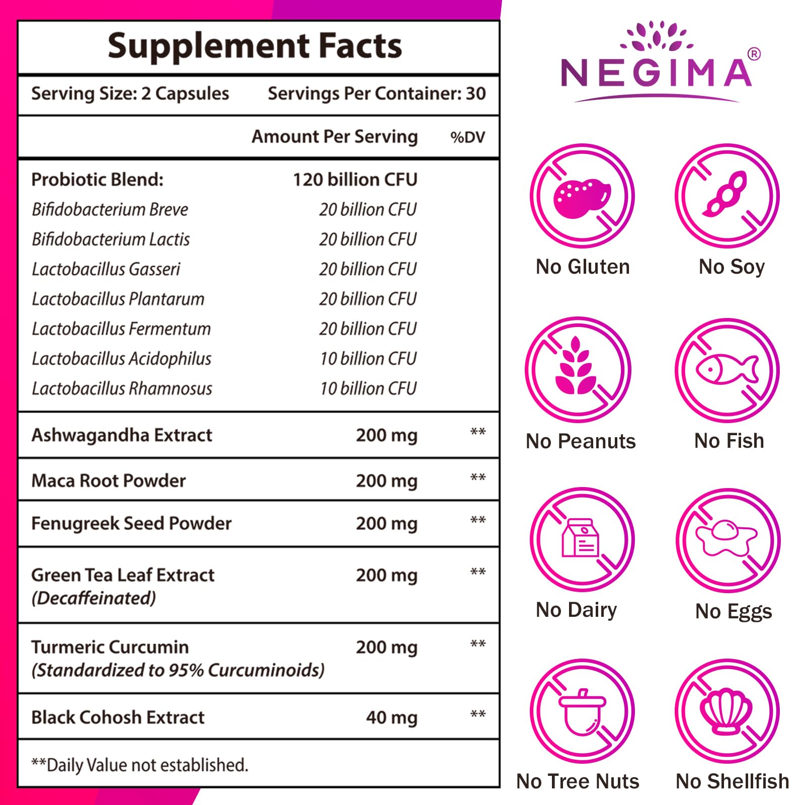 Menopause Supplements for Women, 120 Billion CFUs Probiotics for Women, 13-in-1 Herbs & Botanicals Complex, for Hormone Menopaus