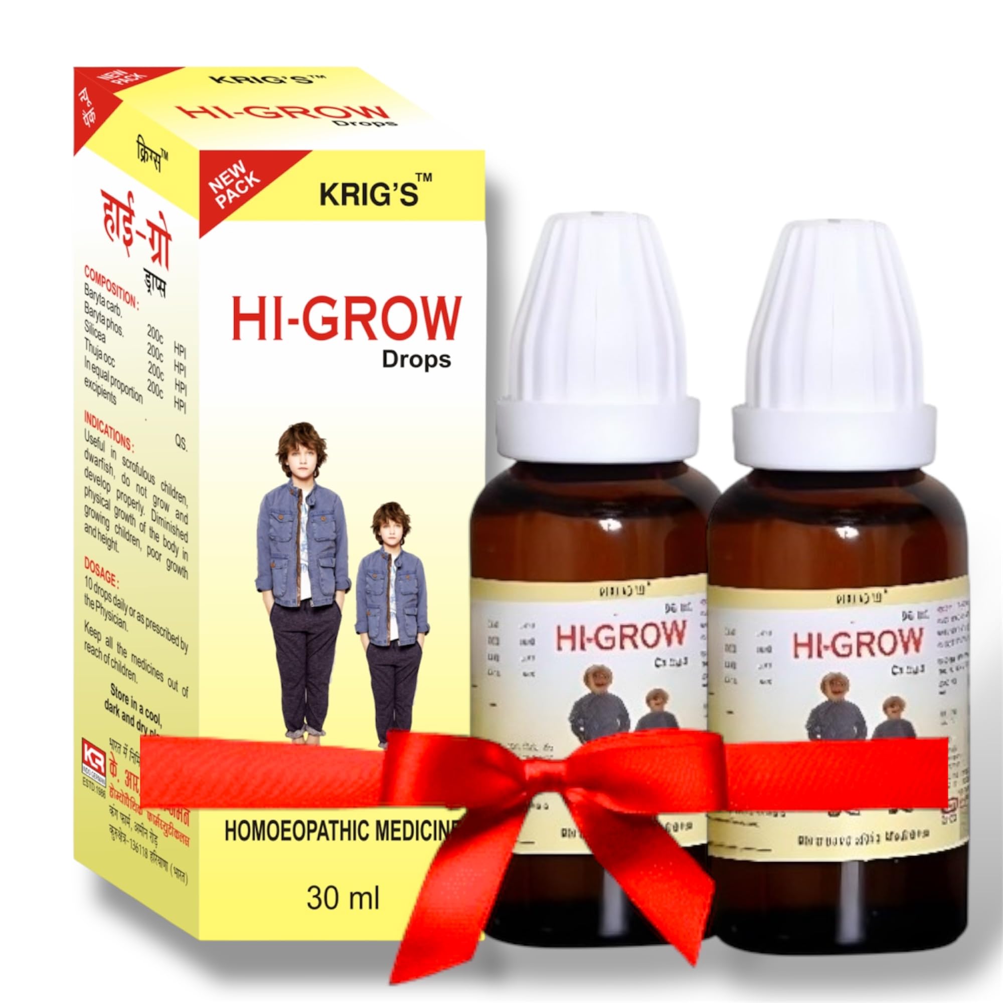 KrigS Hi Grow Drops Homeopathic 30Ml  Set Of 2 Bottle