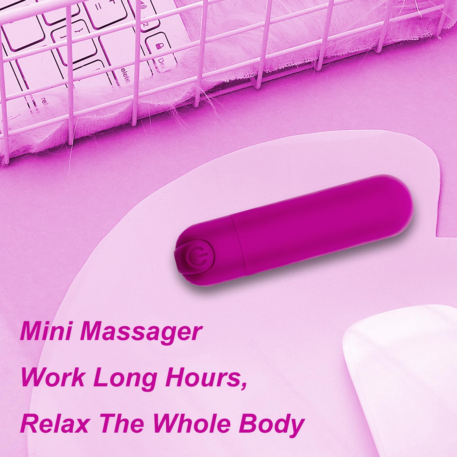 Kieasn Upgrade Mini Massager, Portable Massager for Body Relaxation (Pink)