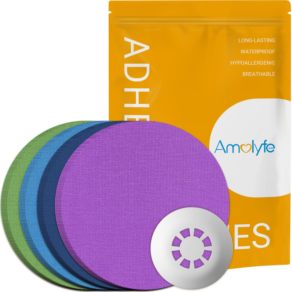 Libre 3 Sensor Covers Waterproof, 20-Pack Amolyfe Freestyle Libre 3 Covers, Bump-Proof with Hard Cap, Waterproof Breathable Medi