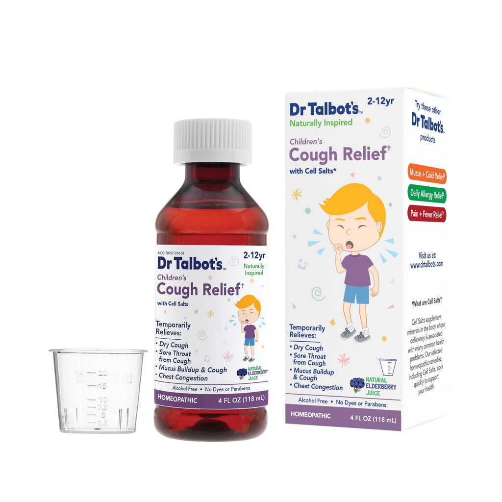 Dr. Talbots Cough Relief Liquid Medicine with Naturally Inspired Ingredients for Children Includes Dosage Cup, Natural Elderber