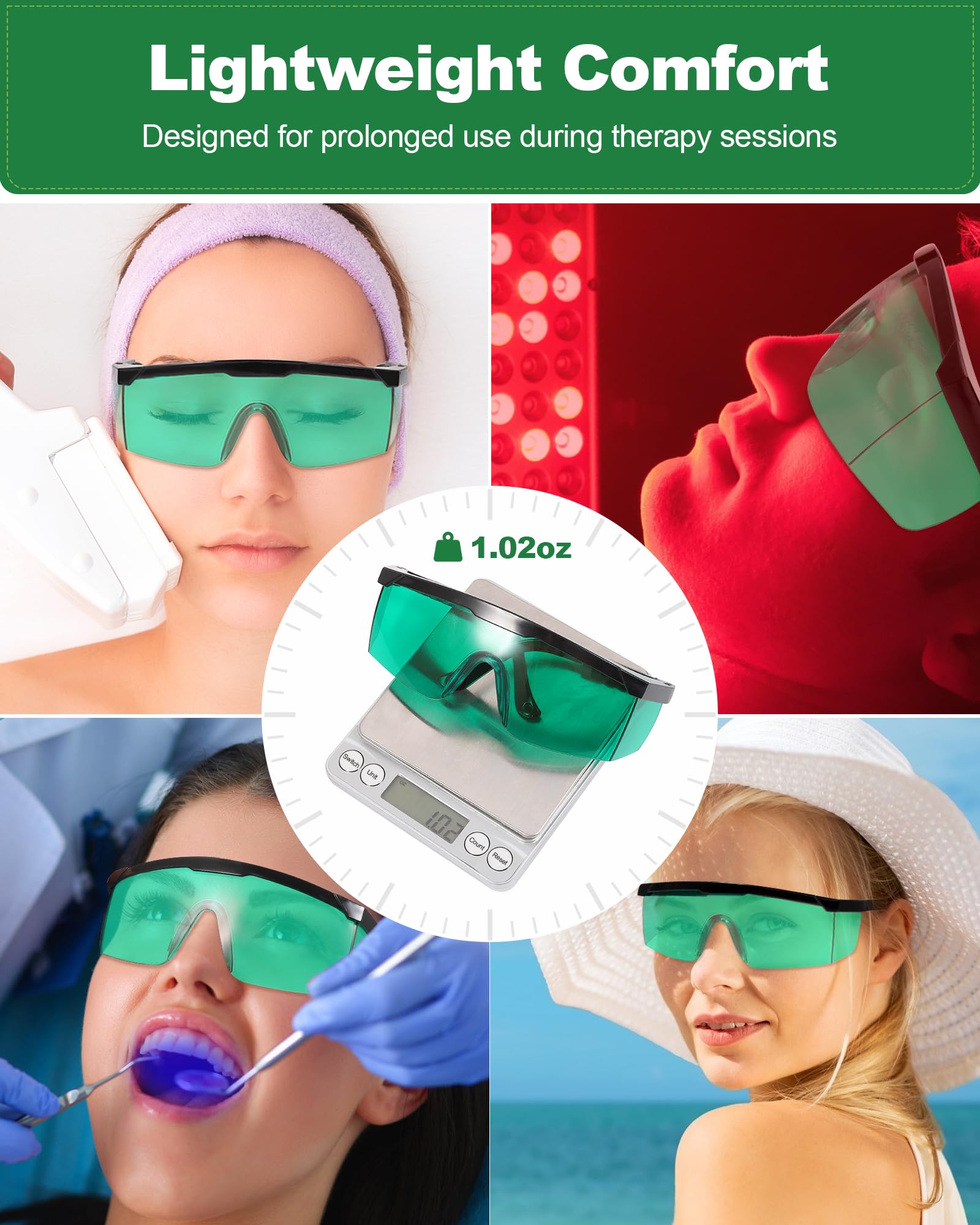 Red Light Therapy Glasses Eye Protection Transparent Maintain Visibility Infrared Eye Protection Goggles Full Wrap-Around Design