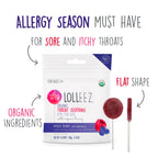 Lolleez Organic Lollipops for Sore Throat Relief - Perfect for Soothing A Sore Throat While Tasting Great - Mixed Berry with Eld