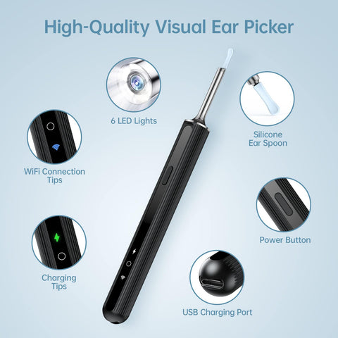 Wireless Ear Wax Removal Camera - Ear Wax Removal Tool Camera - Ear Wax Removal Kit with Ear Pick - Ear Cleaner with 1080P Camer