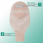 SUCONBE 25pcs Ostomy Bag with Clamp Closure, colostomy Supplies, One Piece Drainable Pouches for Ileostomy Stoma Care