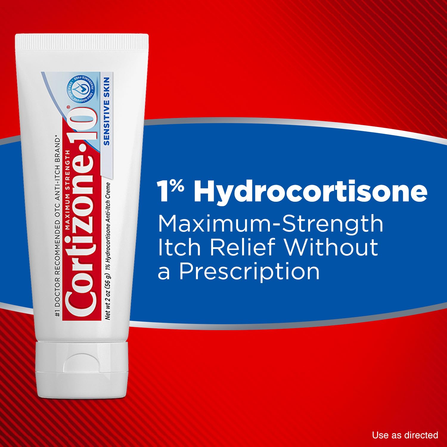 Cortizone 10 Maximum Strength Sensitive Skin Anti-Itch Cream, 1% Hydrocortisone, 2 oz.