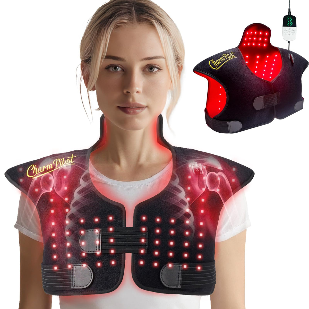 Red Light Therapy for Shoulder & Neck, 165LEDs 3in1 Chip