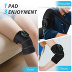 ROMYSE Heated Knee Brace, Cordless Heated Knee Wrap, Knee Heating Pad for Shoulder Elbow 3 in 1, Heating Pad for Knee with 6 Hea