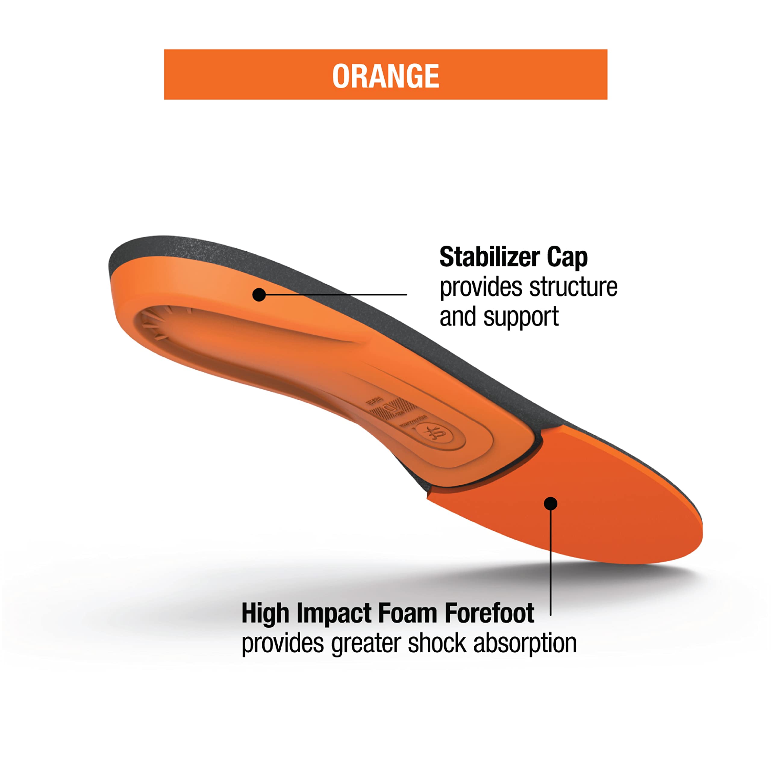 Superfeet All-Purpose High Impact Support Insoles (Orange) - Trim-To-Fit Orthotic Arch Support Shoe Inserts - Professional Grade