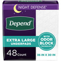 Depend Underpads XL, Disposable Incontinence Bed Pads for Adults, Slip Resistant, 36 x 30, 48 Count