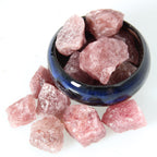1.1lb Bulk Raw Red Strawberry Quartz Rough Crystal-Natural Red Strawberry Quartz Raw Stones Crystal for Tumbling, Cabbing, Decor
