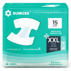 SUNKISS TrustPlus Adult Diapers with Maximum Absorbency, Disposable Incontinence Briefs with Tabs for Men and Women, Odor Contro