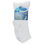 Dr. Scholl's Mens Diabetes & Circulator - 4 6 Pair Packs Non-binding Comfort And Moisture Management Casual Sock, White, 7-12 US