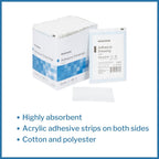 McKesson Adhesive Dressing, Sterile, Cotton/Polyester, 3 in x 4 in, 100 Count, 1 Pack
